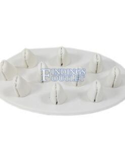 White Faux Leather 10 Ring Jewelry Display Holder Showcase Ten Finger Stand Tray Plain