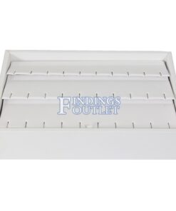 White Faux Leather 15 Slot Earring Jewelry Display Holder Showcase Slanted Tray Back