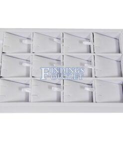 White Faux Leather 12 Pair Earring Jewelry Display Holder Showcase Organize Tray Side