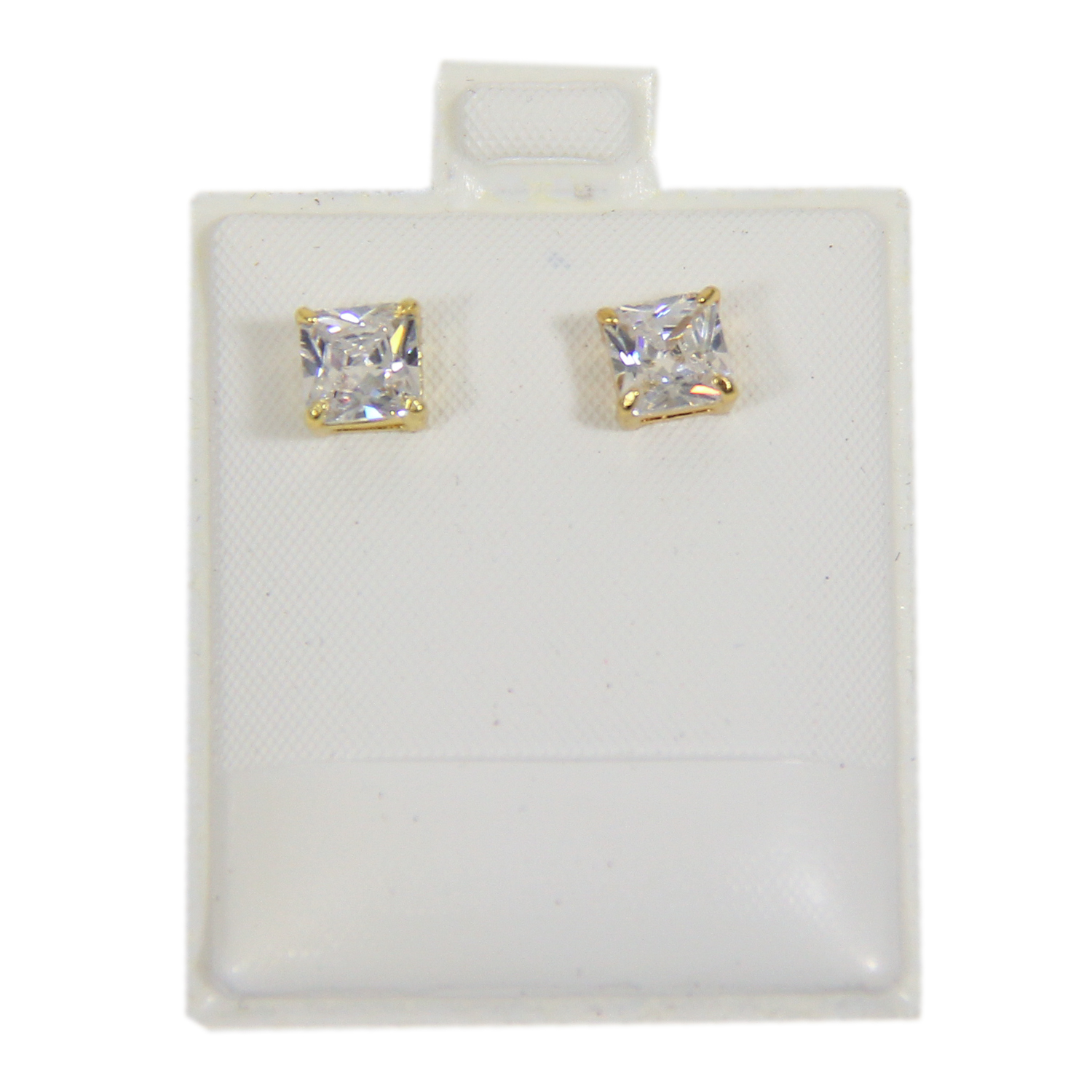 Earring Card 1x1 White Ribbed (100pcs)-A1129