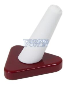 Rosewood White Faux Leather Single Ring Jewelry Display Holder Finger Stand Side