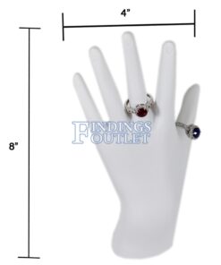 White Polystyrene Hand Ring Necklace And Bracelet Jewelry Display Holder Stand Dimension