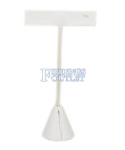 White Faux Leather One Pair Earring Jewelry Display Holder Large T-Bar Stand Showcase Back