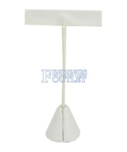 White Faux Leather One Pair Earring Jewelry Display Holder Small T-Bar Stand Showcase Back