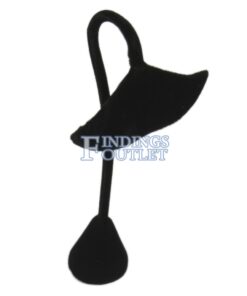 Black Velvet Four Pair Earring Jewelry Display Holder Ginko Style Stand Plain