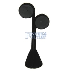 Black Velvet Earring Jewelry Display Holder Elegant Fancy Circle Earring Stand Back