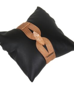 Black Faux Leather Pillow Jewelry Display Holder Bracelet Watch Showcase Cushion