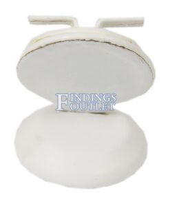 White Faux Leather Ring & Earring Jewelry Display Holder Fancy Showcase Stand Back