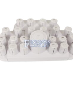 White Faux Leather 23 Clip Ring Jewelry Display Holder Showcase Organizer Set Back