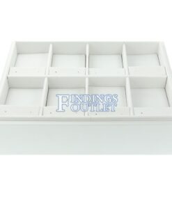 White Faux Leather 8 Slot Earring Jewelry Display Holder Showcase Slanted Tray Back