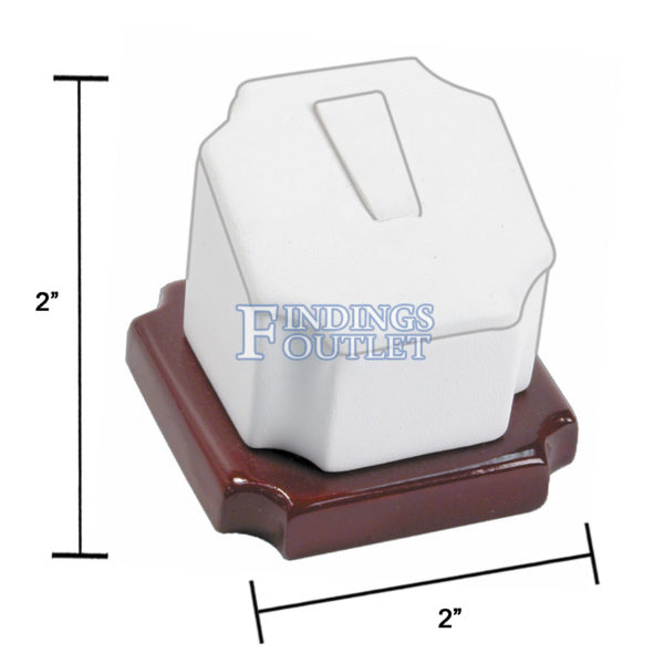 Rosewood White Faux Leather Single Ring Jewelry Display Holder Small Tower Stand Dimensions