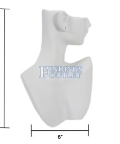 White Polystyrene Head & Chest Necklace And Earring Jewelry Display Holder Stand Dimension