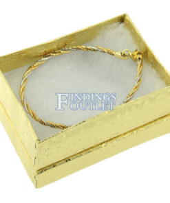 3.25" x 2.25" Gold Cotton Filled Gift Box Filled