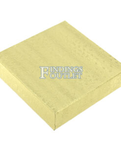 3.75" x 3.75" Gold Cotton Filled Gift Box Closed