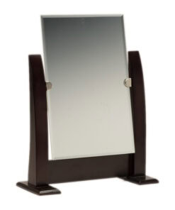 Countertop Adjustable Dark Walnut Wood Frame Glass Mirror Retail Jewelry Makeup