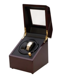 Automatic Double Wooden Rotating Watch Winder