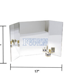 Countertop 3-Sided Backdrop Frameless Acrylic Glass Mirror Retail Jewelry Makeup Dimension