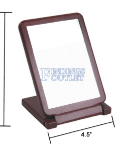 Countertop Rosewood Wooden Frame Folding Glass Mirror Retail Jewelry Makeup Dimension