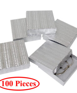 3.75" x 3.75" Silver Cotton Filled Gift Box