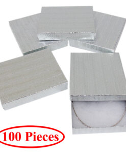 6.25" x 5.25" Silver Cotton Filled Gift Box