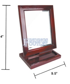 Countertop Adjustable Rotating Rosewood Wooden Frame Glass Mirror With Tray Dimension