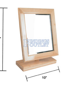 Countertop Adjustable Rotating Natural Wooden Frame Glass Mirror 10