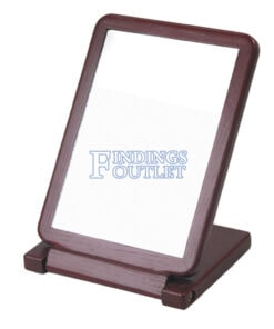 Countertop Rosewood Wooden Frame Folding Glass Mirror Retail Jewelry Makeup Angle