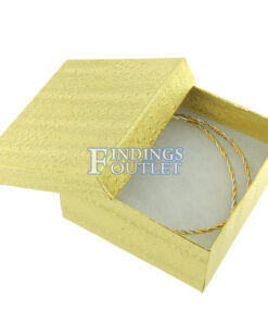 3.75" x 3.75" x 2” Gold Cotton Filled Gift Box Filled 2