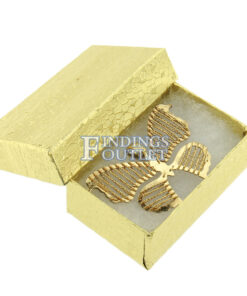 2.75" x 1.75" Gold Cotton Filled Gift Box Filled