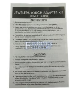 Jewelers Torch Precision Adapter Kit With Adapter And 6 Tips Instructions