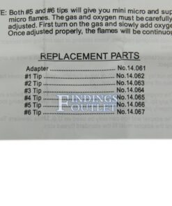 Jewelers Torch Precision Adapter Kit With Adapter And 6 Tips Item List