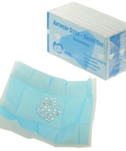 Antwerp Style Diamond Gemstone Parcel Paper Blue & White Watermarked