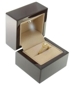 Deluxe Glossy Wooden LED Lighted Engagement Ring Box