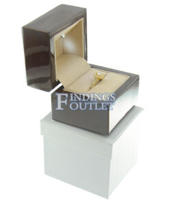 Deluxe Glossy Wooden LED Lighted Engagement Ring Box Stack