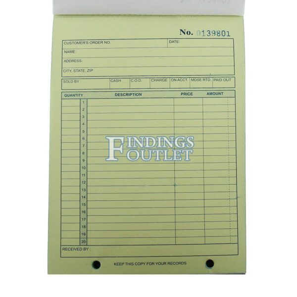 Retail Sales Receipt Order Book Customer Receipt