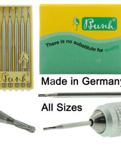 Busch Cylinder Square Carbide Bur Figure 21 Pack of 6 Jewelry Burs 008-012 Made In Germany