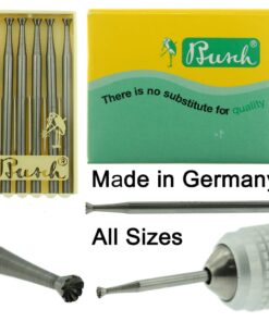 Busch Concave Cone Cup Carbide Bur Figure 411C Pack of 6 Jewelry Burs 010-023 Made In Germany