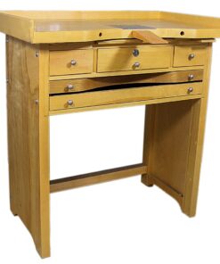 Hardwood Jewelers Workbench With Three Drawers