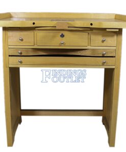 Hardwood Jewelers Workbench With Three Drawers Front