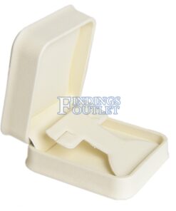 Cream Soft Leather Earring Box Display Jewelry Gift Box 1 Dozen Open