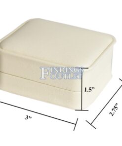 Cream Soft Leather Earring Box Display Jewelry Gift Box 1 Dozen Dimensions