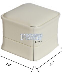 Cream Soft Leather Ring Box Display Jewelry Gift Box 1 Dozen Dimensions