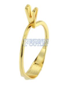 Diamond Gemstone Holder Ring Display Adjustable Prong Gold Tone Jewelry Tool Side