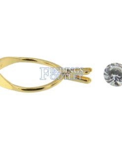 Diamond Gemstone Holder Ring Display Adjustable Prong Gold Tone Jewelry Tool Loose